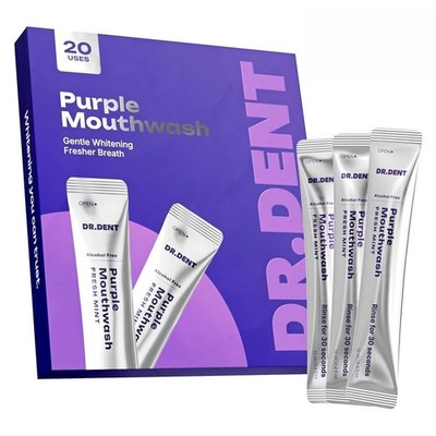 DR.DENT Purple Mouthwash for Teeth Whitening Mouthwash Sachets (20 Pack) 2026