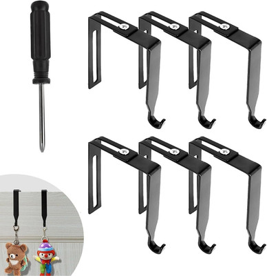 6PCS Adjustable Cubicle Hangers Metal Cubicle Wall Hooks Universal Partition Han