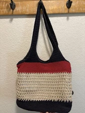 the sak crochet bag Red White Blue Medium Size GOOD Condition