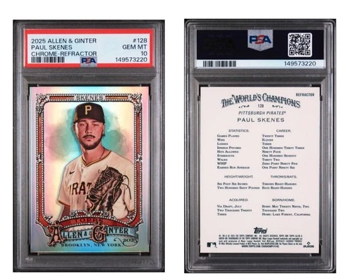 2025 Topps Allen & Ginter - Paul Skenes Chrome Refractor #128 !! PSA 10 Pop 6