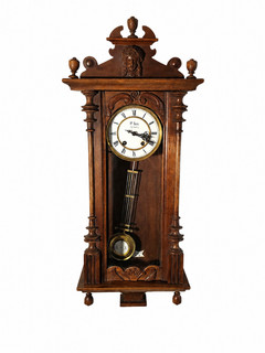 Antike Pendeluhr Wanduhr Holz Gründerzeit Historismus Nachlass Sammler Deko