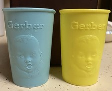 1950 Gerber Plastic Cups, 3 1/2 Tall.