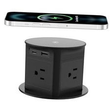 Pop up Outlet for Countertop with 15W Wireless Charger,4 Outlets 1 PD20W Black
