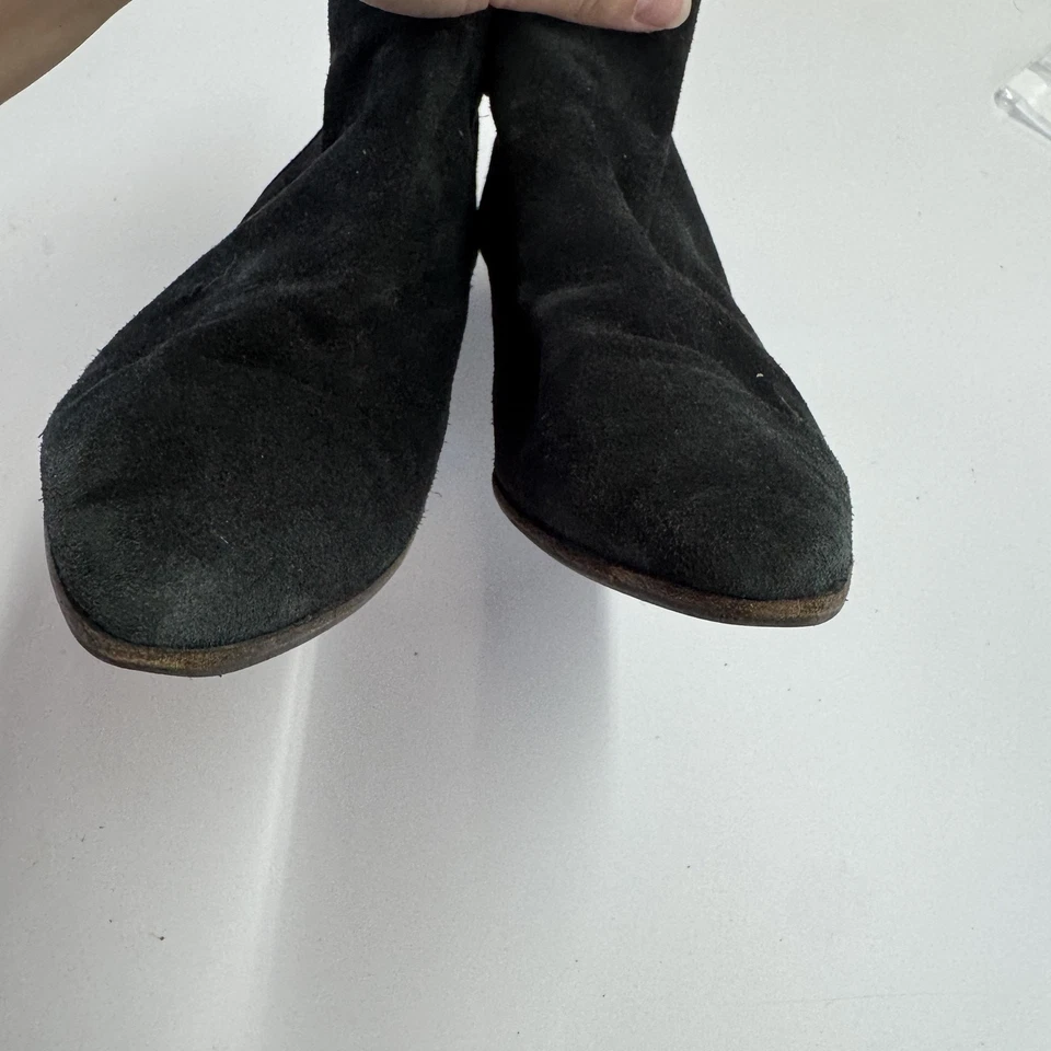 Botas Aquatalia Mujer Talla 8 Negras Gamuza Tobillo Cremallera Punta Hechas en Italia Foto 3 de 4