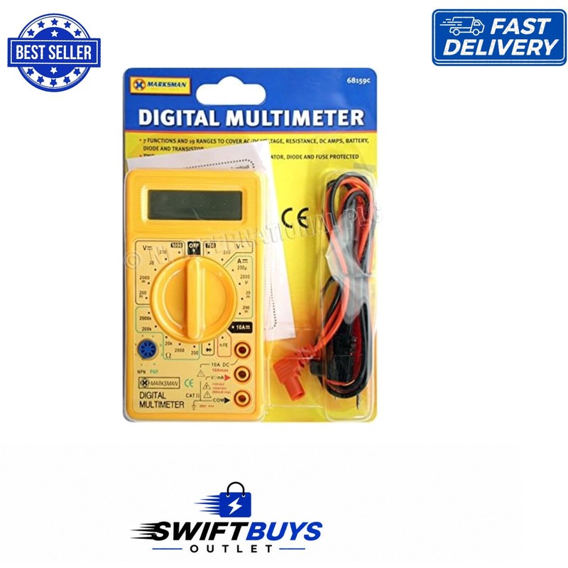 Super Sensitive Digital Multimeter - 19 Ranges for Ultimate Accuracy in Yellow