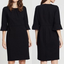 J.Crew Black Label Ponte Knit Bell Sleeve Sheath Dress Black Size 6