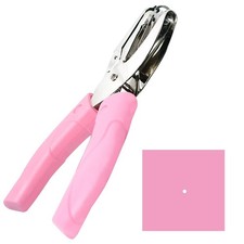 Handheld Hole Paper Punch Puncher for Craft Tags Clothing 15633, Pink