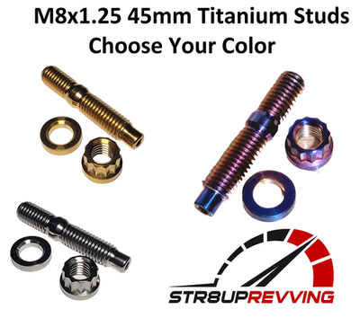 #ad #ad Titanium Stud Kit M8 Intake Exhaust Stud Kit for Honda Acura B D H J F $54.95
