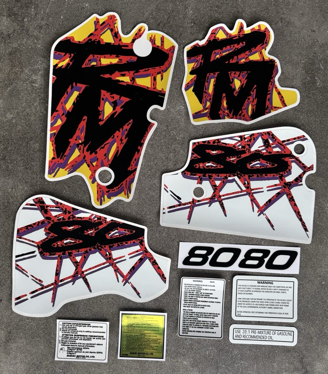 Suzuki 1993 RM80 Reproduction Decal Set / Sticker Kit / Graphics