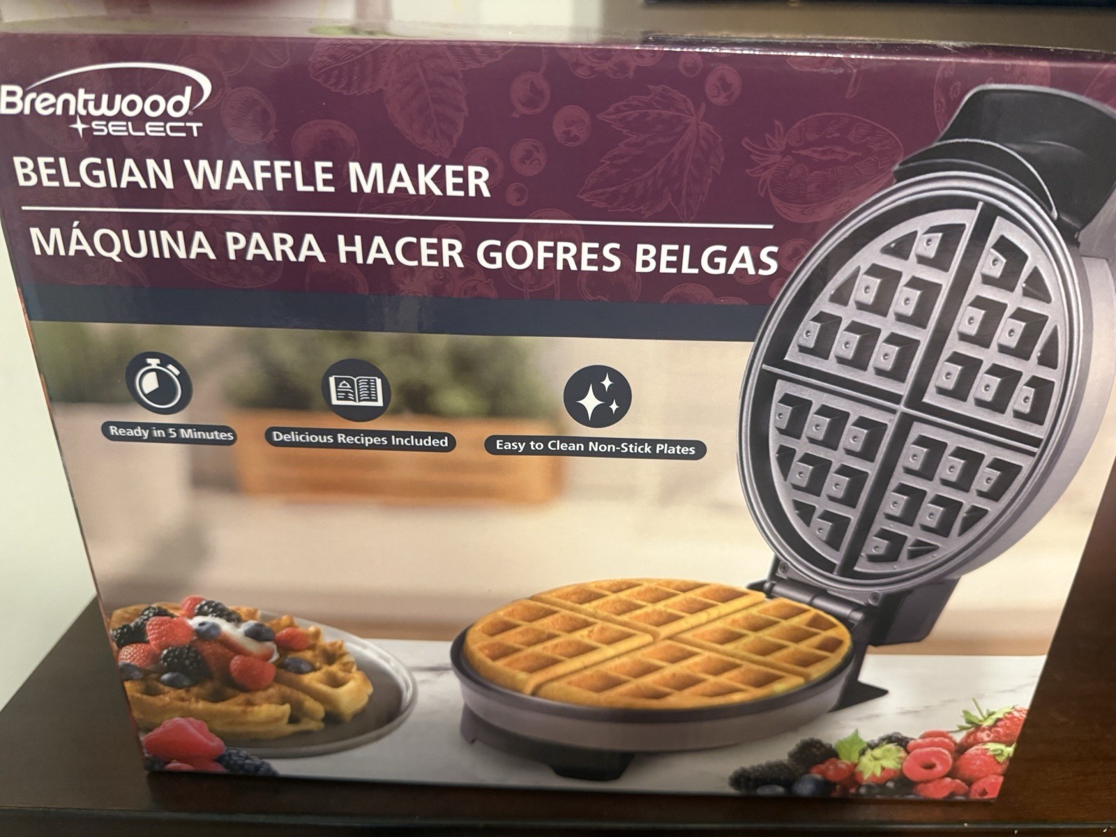 Brentwood Select Stainless Steel Waffle Maker Non-Stick New In Box