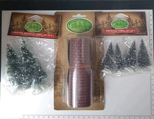 Vtg enchanted forest Large 35" Long rubber brick road 6 Small Trees Village Nos