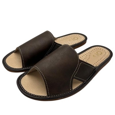 Herren Hausschuhe R.44 mit Ledereinlegesohle elegant und bequem KM-14-BR-44