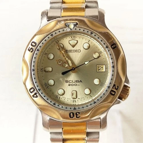 SEIKO SCUBA200 5H25-6000 Quartz Japan Diver Watch Water Resistant Vintage