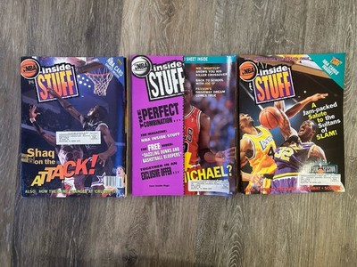 3 Vintage 1993 NBA Inside Stuff Magazine (Jordan, Shaw, & Malone