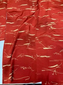 Japanese Vintage Red Haori Kimono Jacket Retro Traditional Pattern Women