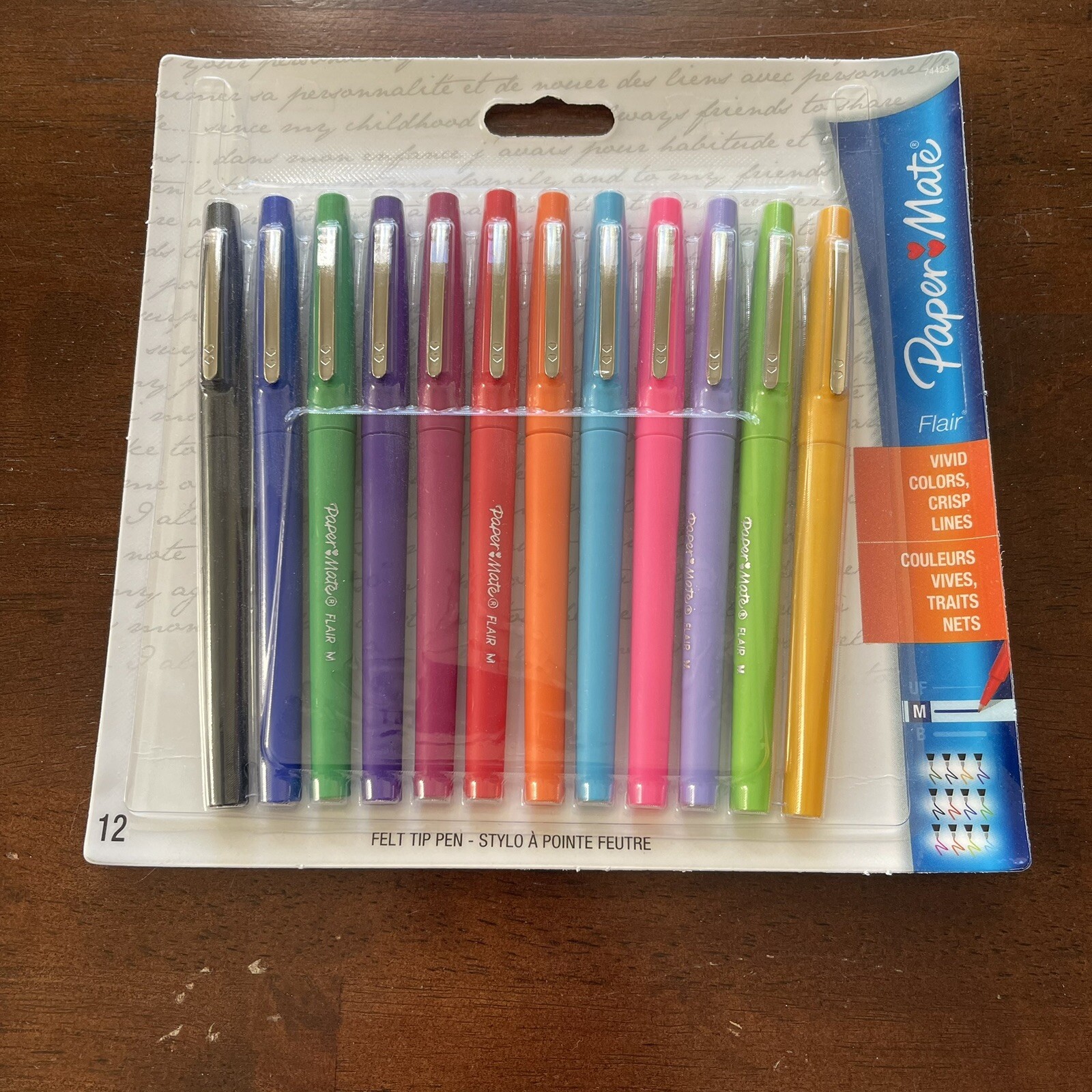 Paper Mate Flair! Colored Pens Felt Tip Medium-Point Assorted Colors, Set of 12