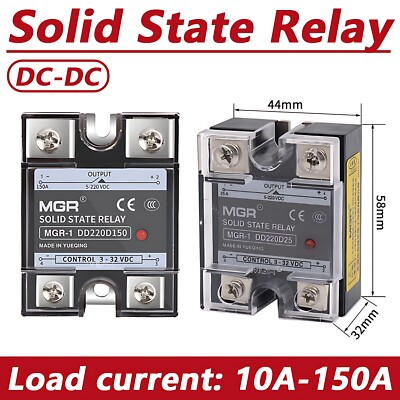 10A-120A Single-phase Solid State Relay SSR DC-DC Input 3-32V DC Load 5-220V  DC