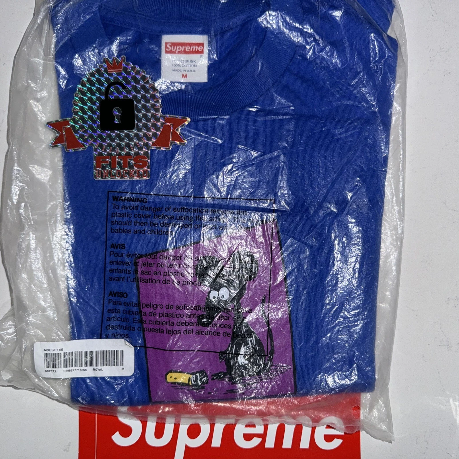 Tee shirt Supreme Mouse•Royal•Taille moyenne•Neuf avec étiquettes