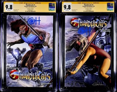 THUNDERCATS #1 CGC SS 9.8 GREG HORN EXCLUSIVE 2-BOOK VARIANT SET LION-O CHEETARA