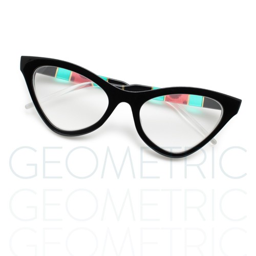 High end geomatric cat eye reading glasses women reader cateye large red chic - Picture 2 of 20