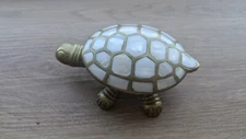Tortue  En Nacre Et Laiton  20ème , Rangement Bijoux