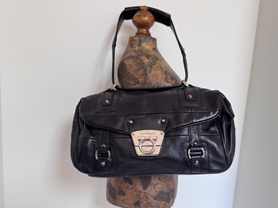 salvatore ferragamo small leather going out bag