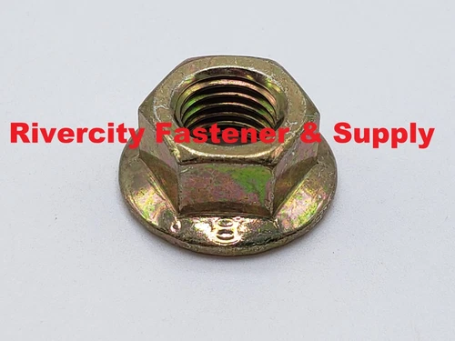 M10-1.25 Hex Flange Nuts M10x1.25  Flanged Nut 10mm x 1.25 Serrated bottom 8.8