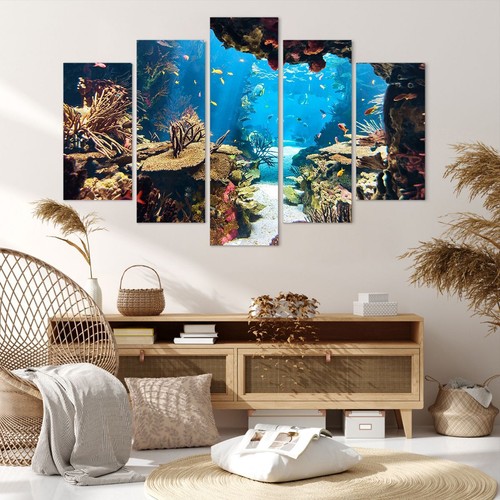 Quadro su Tela 150x100cm Oceano Barriera corallina Pesci corallo Stampe Murale - Foto 5 di 10