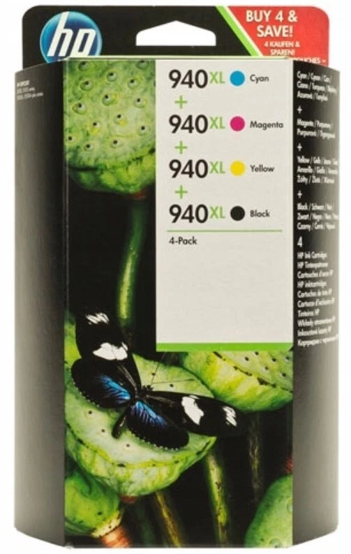 Genuine HP 940XL Black Cyan Magenta Yellow Ink Cartridges 8000 8500 8500A Series