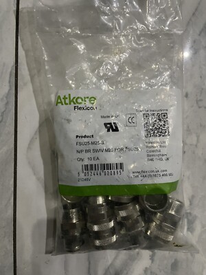 10 Stück Atkore Flexicon FSU Bereich 25 mm drehbare Steckerverschraubung FSU25-M25-S