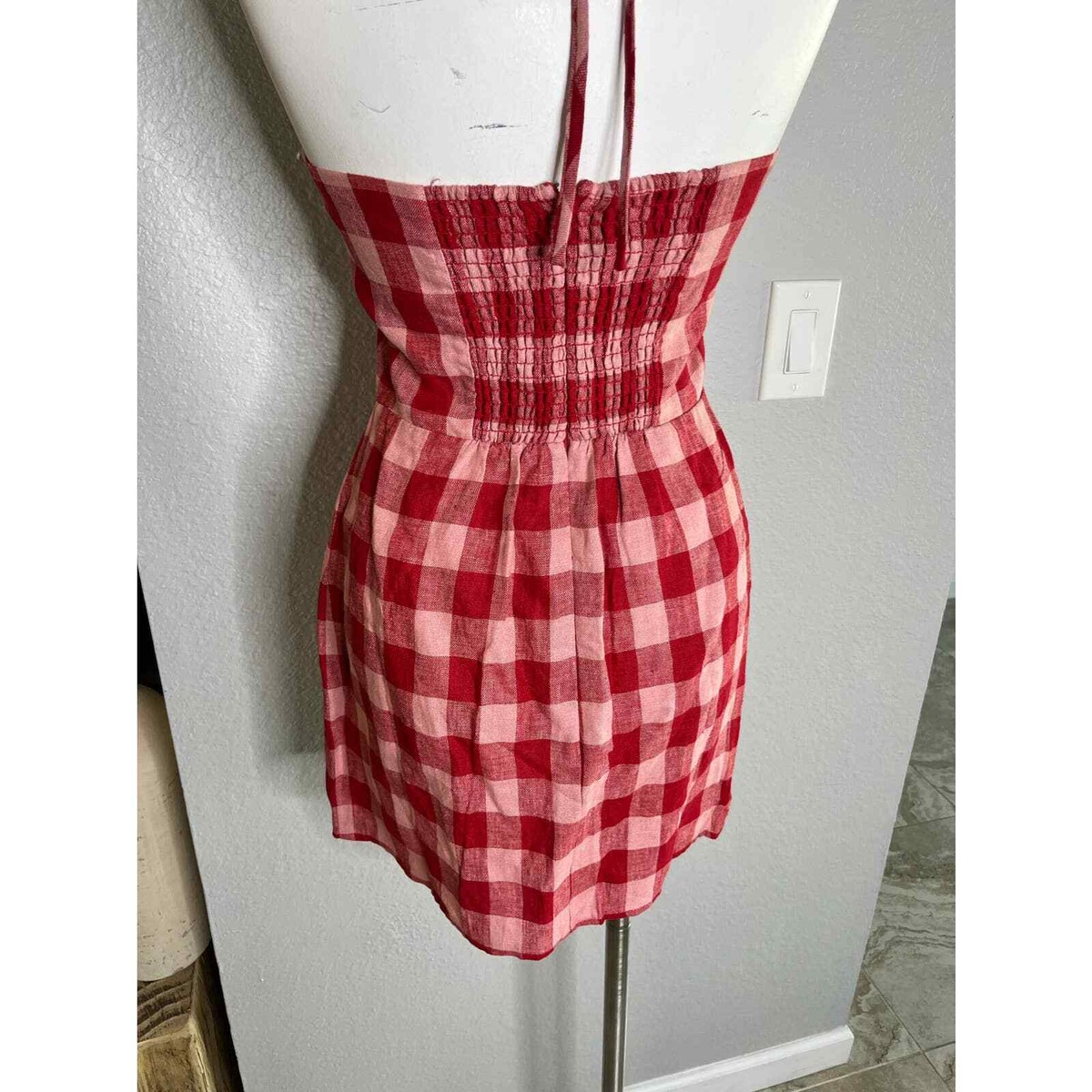 Reformation Women's Linda Linen Halter Mini Dress Conda Check Size 4 | eBay Reformation Women's Linda Linen Halter Mini Dress Conda Check Size 4 | eBay