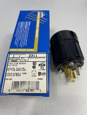 LEVITON 2311, 2 POLE 3 WIRE GROUNDING LOCKING PLUG 20A 125V.