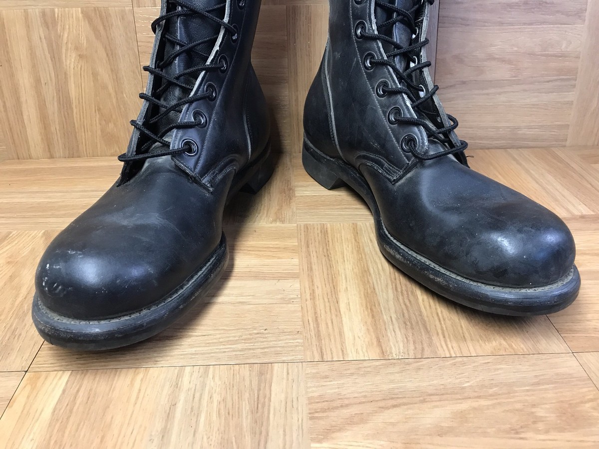 Vintage🔥 Biltrite Army Shoes Boots 1960's Black Solid Leather