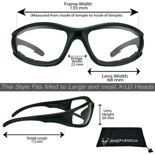 Lector de seguridad bifocal para motocicleta gafas de sol grandes acolchadas de espuma para hombre Z87+ ajuste ancho - Imagen 66 de 66