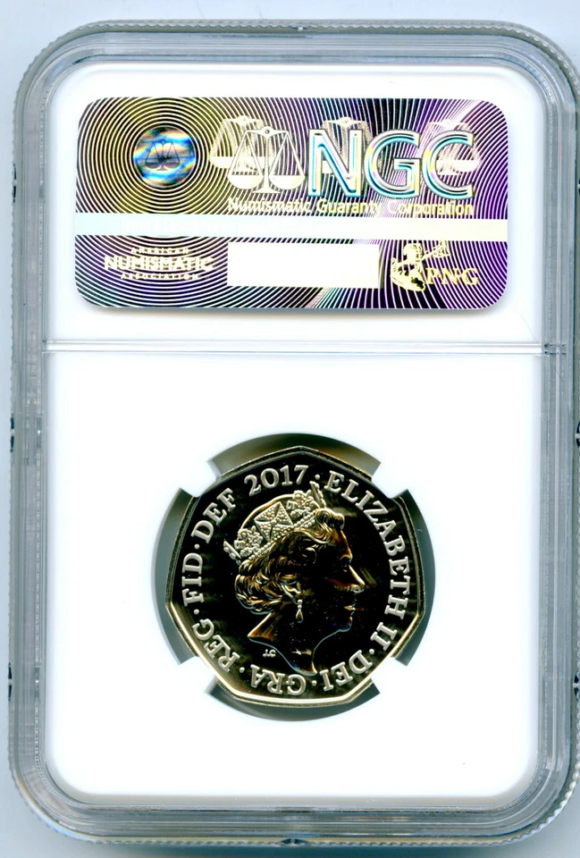 2017 GREAT BRITAIN 50P NGC MS69 DPL SIR ISAAC NEWTON ANNUAL FIRST RELEASES TOP5 - Image 2 of 2