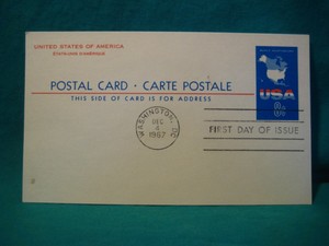 8c USA-World Vacationland Post Card-First Day of Issue-Scott# UX54-Issued 1967