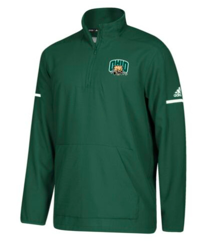 Adidas NCAA Ohio Bobcats L/S на молнии 1/4 Зеленый /Белый DH2516 