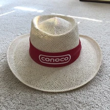 Conoco oil gas vintage Straw Hat rare 