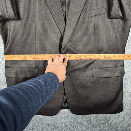 Burberry London Mens 2 Piece Suit Brown Striped Wool USA Jacket 48R Pants 41x28 - Picture 6 of 24