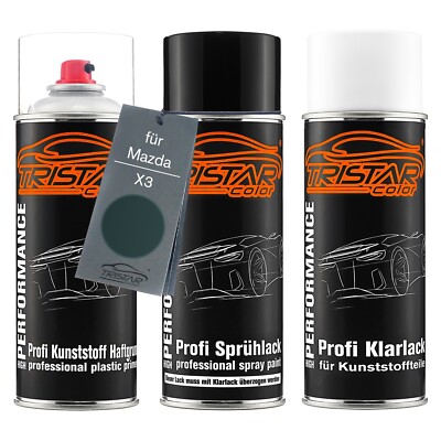 Autolack Spraydosen Set für Kunststoff für Mazda X3 Basil Green Metallic