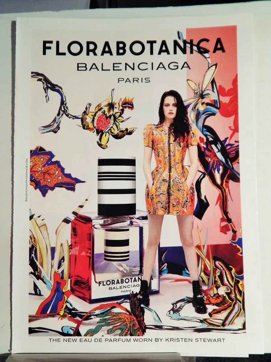 BALENCIAGA PARIS FLORABOTANICA FINE FASHIONS ORIG VTG 2012 ADVERTISEMENT
