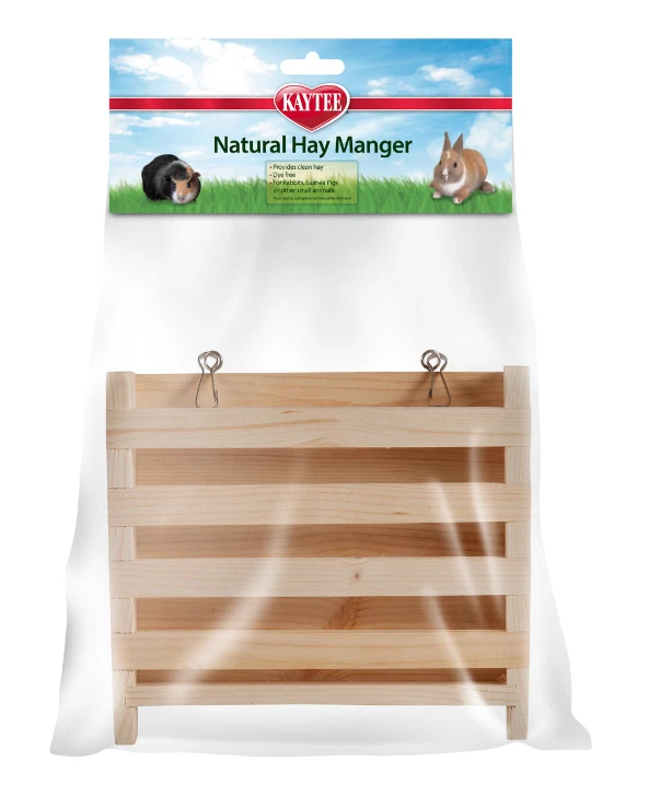 Kaytee Natural Wooden Hay Manger  6.5x2x6"H Hay dispenser for small animal - Image 3 of 3