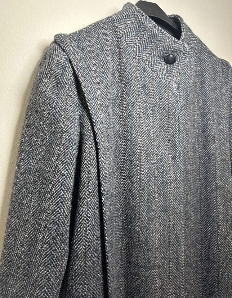 Abrigo de tweed espiga vintage forrado botones ocultos púrpura hecho en EE. UU. Foto 4 de 4