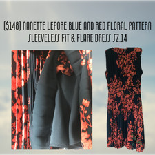 ($148) Nanette Lepore Floral Pattern Sleeveless Fit & Flare Dress| Sz14 | SALE