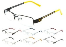 KHAN SLIM SEMI RIMLESS RECTANGLE SQUARE CLEAR LENS AVIATOR SUNGLASSES EYEGLASSES