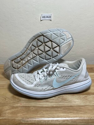Nike Flex 2017 RN White Glacier Blue Sneaker Size Women's 7.5 898476-101