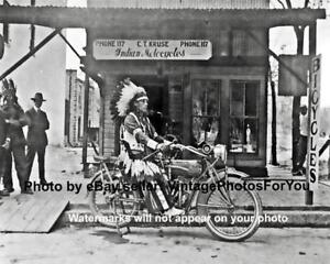 Indianer Indian mit Peace Rohr 1912 8x12 Silber Halogen Fotodruck