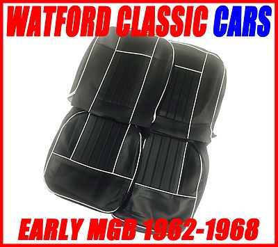 Mgb Roadster Und Gt Sitzbezüge 1962 -1968 Schwarz/Weiß, Tut ein Paar Sitze