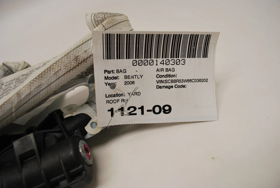 2006-2012 BENTLEY CONTINENTAL FLYING SPUR ROOF RIGHT CURTAIN AIR BAG SRS OEM - Image 3 of 3