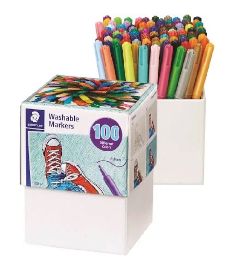 Staedtler Fiber Tip 100 WASHABLE MARKERS, non-toxic, water-b